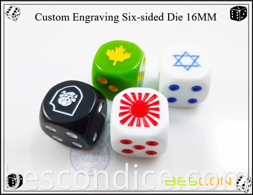 Custom Engraving Six-sided Die 16MM